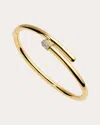 Elior Women's Diamond Pill Thin Bypass Extrusion Cuff In Gold