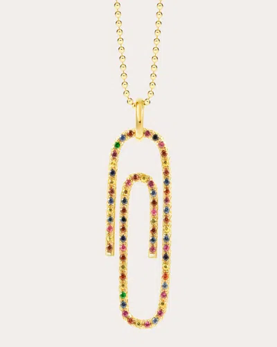 Elior Women's Multicolor Paper Clip Pendant Necklace 18k Gold