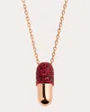 Elior Women's Ruby Medium Pill Pendant Necklace In Red