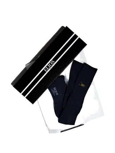 Elios Milano Scorpion-embroidered Ribbed Socks In Blue