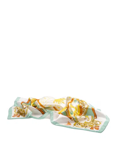 Elios Silk Scarf Adorned With Zodiac Illustrations In Multi