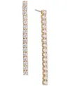 ELIOT DANORI 18K GOLD-PLATED CUBIC ZIRCONIA LINEAR DROP EARRINGS, CREATED FOR MACY'S