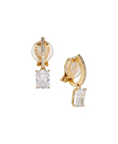 Eliot Danori 18k Gold Plated Emerald Shape Clip Earrings, Created For Macy's In Gold-plated