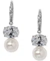 Eliot Danori Cubic Zirconia & Imitation Pearl Drop Earrings, Exclusively At Macy's