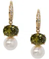 Eliot Danori Cubic Zirconia & Imitation Pearl Drop Earrings, Exclusively At Macy's