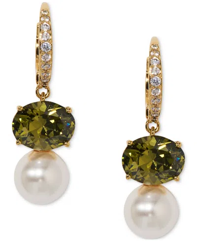 Eliot Danori Cubic Zirconia & Imitation Pearl Drop Earrings, Exclusively At Macy's