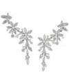 Eliot Danori Cubic Zirconia & Imitation Pearl Flower Climber Statement Earrings, Exclusively At Macy's In Silver