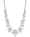 Eliot Danori Cubic Zirconia & Imitation Pearl Flower Statement Necklace, 15" + 3" Extender, Exclusively At Macy's In Silver