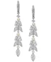 Eliot Danori Cubic Zirconia & Imitation Pearl Linear Drop Earrings, Exclusively At Macy's In Silver