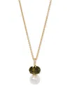 Eliot Danori Cubic Zirconia & Imitation Pearl Pendant Necklace, 16" + 2" Extender, Exclusively At Macy's