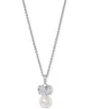 Eliot Danori Cubic Zirconia & Imitation Pearl Pendant Necklace, 16" + 2" Extender, Exclusively At Macy's