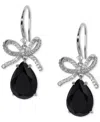 Eliot Danori Cubic Zirconia Bow Drop Earrings In Jet
