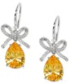 Eliot Danori Cubic Zirconia Bow Drop Earrings In Yellow