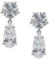 Eliot Danori Cubic Zirconia Double Drop Earrings, Exclusively At Macy's In Silver