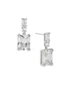 Eliot Danori Cubic Zirconia Emerald Shape Cubic Zirconia Drop Earring In Silver