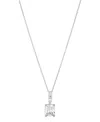 Eliot Danori Cubic Zirconia Emerald Shape Pendant Necklace 16" + 2" Extender In Silver