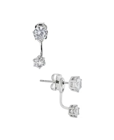 Eliot Danori Cubic Zirconia Front-back Earrings, Created For Macy's In Silver