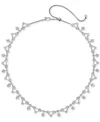 Eliot Danori Cubic Zirconia Lacey All-around Statement Necklace, 15" + 3" Extender In Silver