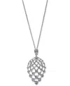 Eliot Danori Cubic Zirconia Lacey Pendant Necklace, 17" + 3" Extender In Silver