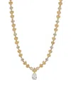 Eliot Danori Cubic Zirconia Pave Leaf Necklace, Created For Macy's In Gold