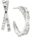 Eliot Danori Cubic Zirconia Small Crossover C-hoop Earrings, 1" In Silver