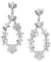 Eliot Danori Ella Cubic Zirconia & Imitation Pearl Drop Earrings In Silver