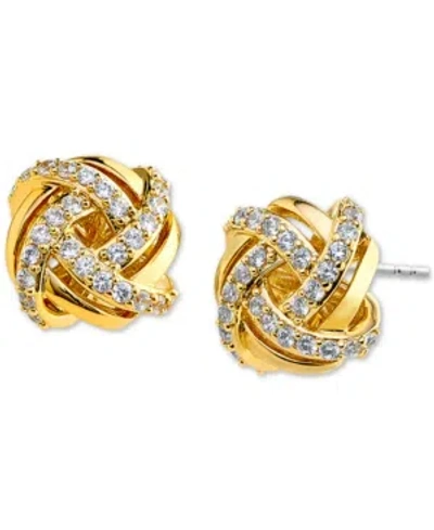 Eliot Danori Pave Knot Stud Earrings, Created For Macy's In Gold