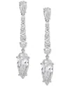 Eliot Danori Rhodium-plated Cubic Zirconia Linear Drop Earrings, Created For Macy's In Rhodium