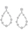 Eliot Danori Rhodium-plated Cubic Zirconia Open Drop Earrings, Created For Macy's In Rhodium