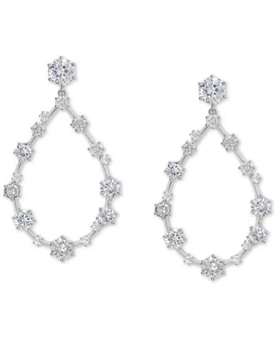 Eliot Danori Rhodium-plated Cubic Zirconia Open Drop Earrings, Created For Macy's