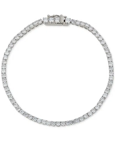 Eliot Danori Rhodium-plated Cubic Zirconia Tennis Bracelet, Created For Macy's