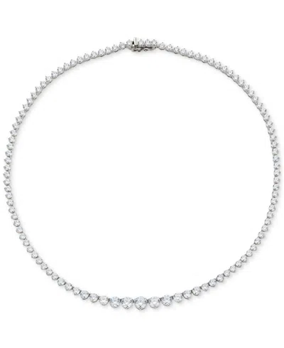 Eliot Danori Rhodium-plated Graduated Cubic Zirconia 16" Tennis Necklace, Created For Macy's
