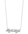 Eliot Danori Rhodium-plated Pave Mama Pendant Necklace, 16" + 2" Extender, Created For Macy's In Rhodium