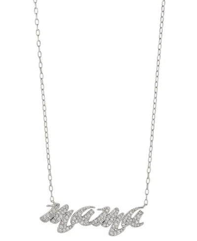 Eliot Danori Rhodium-plated Pave Mama Pendant Necklace, 16" + 2" Extender, Created For Macy's