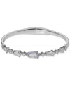 Eliot Danori Silver-tone Cubic Zirconia Bangle Bracelet, Exclusively At Macy's In Silver