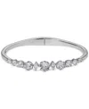 Eliot Danori Silver-tone Cubic Zirconia Bangle Bracelet, Exclusively At Macy's In Rhodium