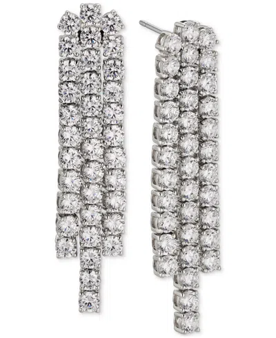 Eliot Danori Silver-tone Cubic Zirconia Chandelier Earrings, Created For Macy's In Rhodium