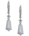 Eliot Danori Silver-tone Cubic Zirconia Drop Earrings, Exclusively At Macy's In Silver