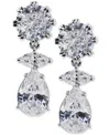 Eliot Danori Silver-tone Cubic Zirconia Drop Earrings, Exclusively At Macy's In Rhodium