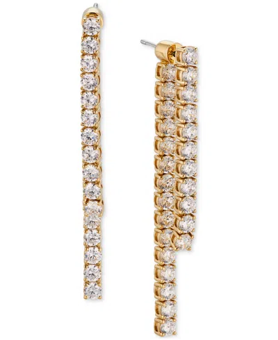 Eliot Danori Silver-tone Cubic Zirconia Front-to-back Linear Drop Earrings, Created For Macy's In Gold