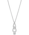 Eliot Danori Silver-tone Cubic Zirconia Interlocking Pave Pendant Necklace, 16" + 2" Extender, Created For Macy's In Rhodium