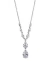 Eliot Danori Silver-tone Cubic Zirconia Lariat Necklace, 16" + 2" Extender, Exclusively At Macy's In Rhodium