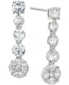 Eliot Danori Silver-tone Cubic Zirconia Linear Drop Earrings, Created For Macy's In Silver