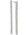 Eliot Danori Silver-tone Cubic Zirconia Linear Drop Earrings, Created For Macy's In Rhodium