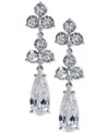 Eliot Danori Silver-tone Cubic Zirconia Linear Drop Earrings, Exclusively At Macy's In Rhodium
