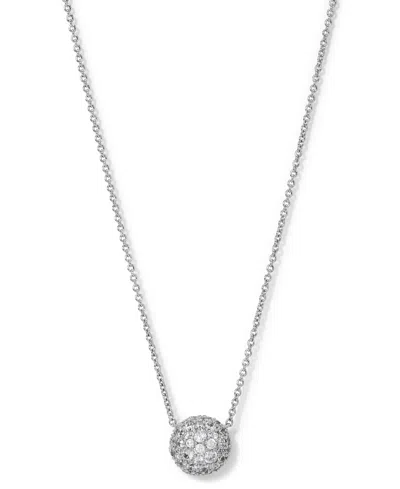 Eliot Danori Silver-tone Cubic Zirconia Pave Dome Circle Necklace, 16" + 2" Extender, Created For Macy's In Rhodium
