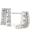 Eliot Danori Silver-tone Cubic Zirconia Small J-hoop Earrings, Created For Macy's In Silver