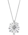 Eliot Danori Silver-tone Cubic Zirconia Sunburst Pendant Necklace, 16" + 4" Extender, Exclusively At Macy's In Silver