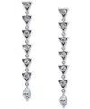 Eliot Danori Silver-tone Cubic Zirconia Triangle Linear Drop Earrings, Exclusively At Macy's In Silver