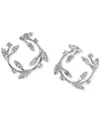 Eliot Danori Silver-tone Cubic Zirconia Vine Front-to-back Hoop Earrings, Exclusively At Macy's In Rhodium